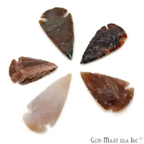 5pc Lot Arrowhead Cut Gemstones, 58x28mm Handcrafted Stone, Loose Gemstone, DIY Pendant, DIY Jewelry