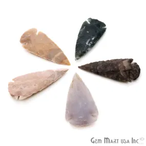 5pc Lot Arrowhead Cut Gemstones, 75x33mm Handcrafted Stone, Loose Gemstone, DIY Pendant, DIY Jewelry