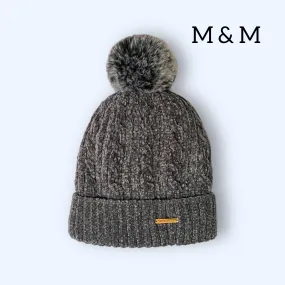 Chenille Fleece Lined Beanie - Frosty Grey