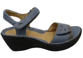 Clarks Un Dory Womens Leather Wedge Heel Sandals