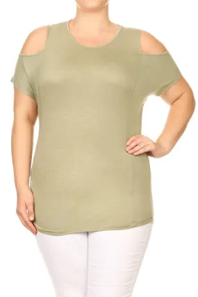 Cold Shoulder Rayon Top Plus Size