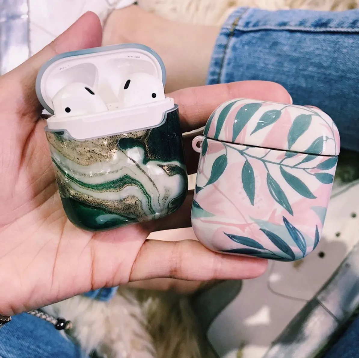 Emerald Green Marble AirPod Holder