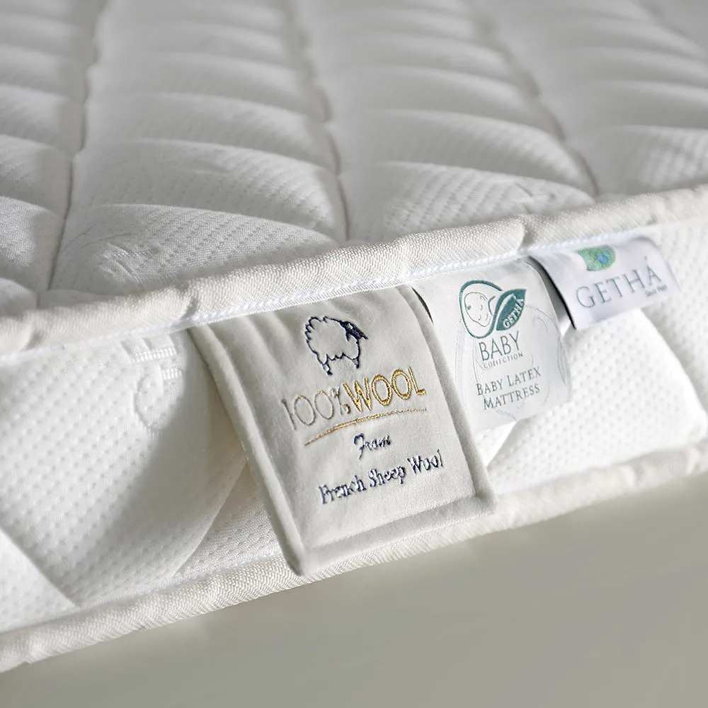 Getha Baby Mattress 100% Natural Latex with French Wool Padding