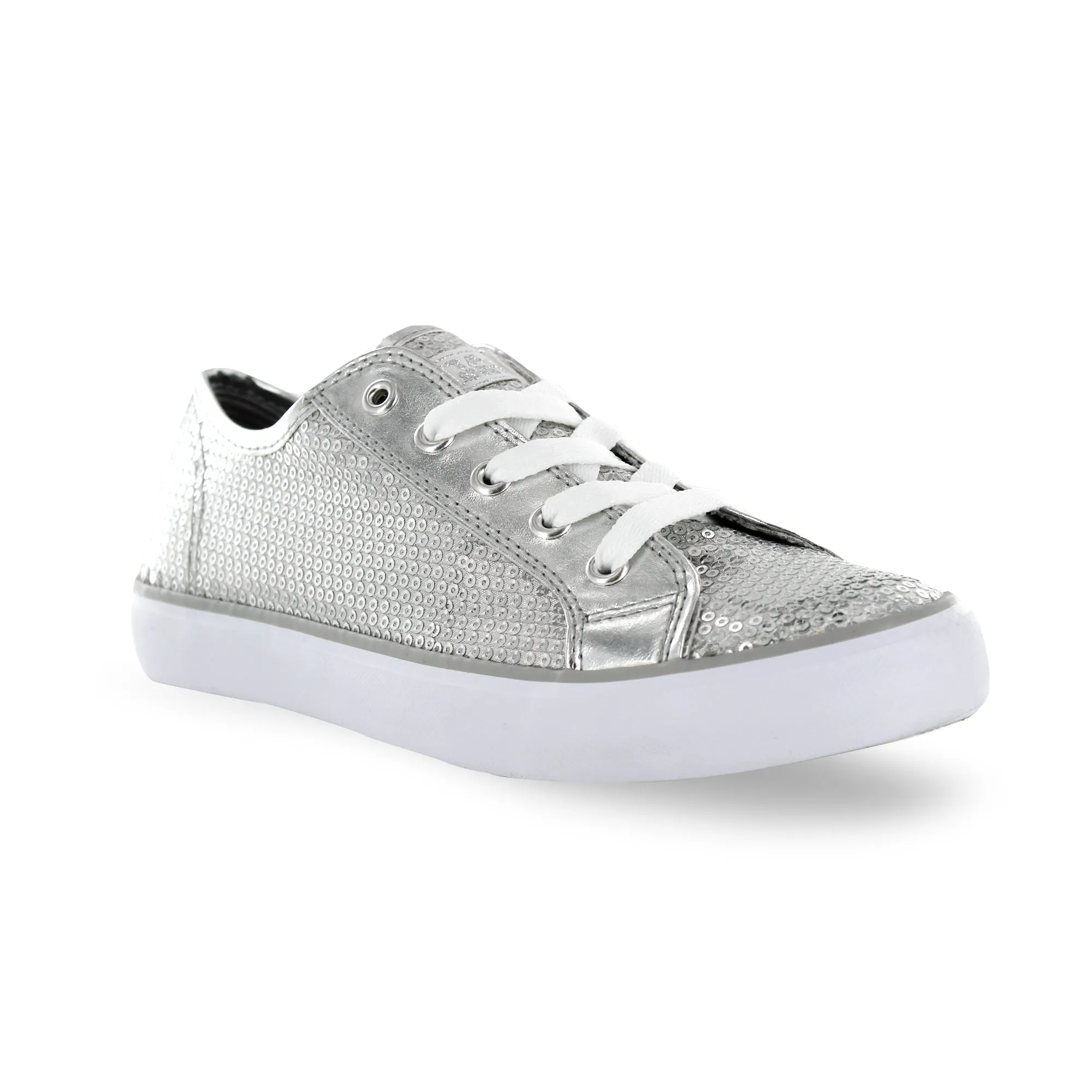 Gotta Flurt Girl's Disco II Silver Sequin Low Top Dance Sneaker