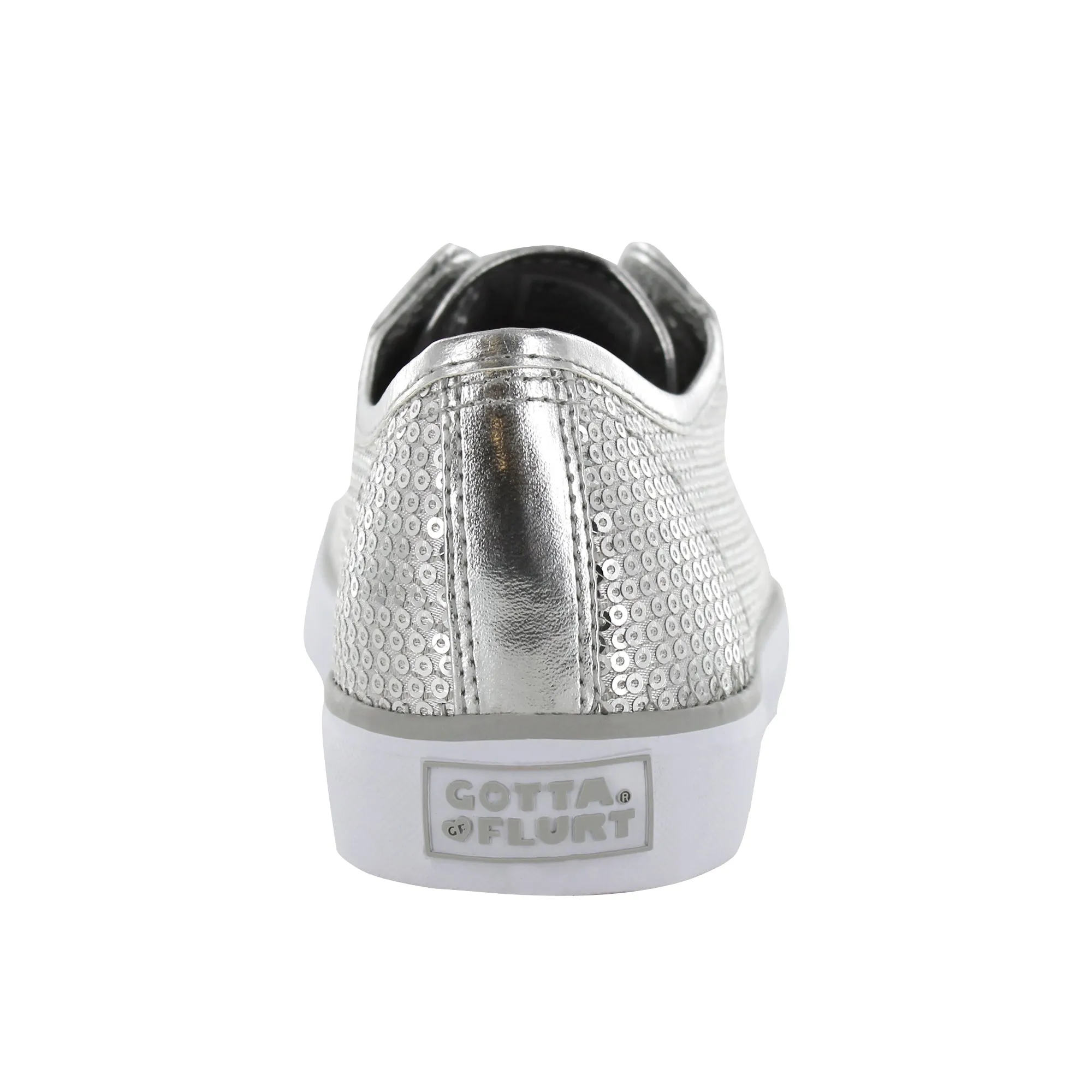 Gotta Flurt Girl's Disco II Silver Sequin Low Top Dance Sneaker