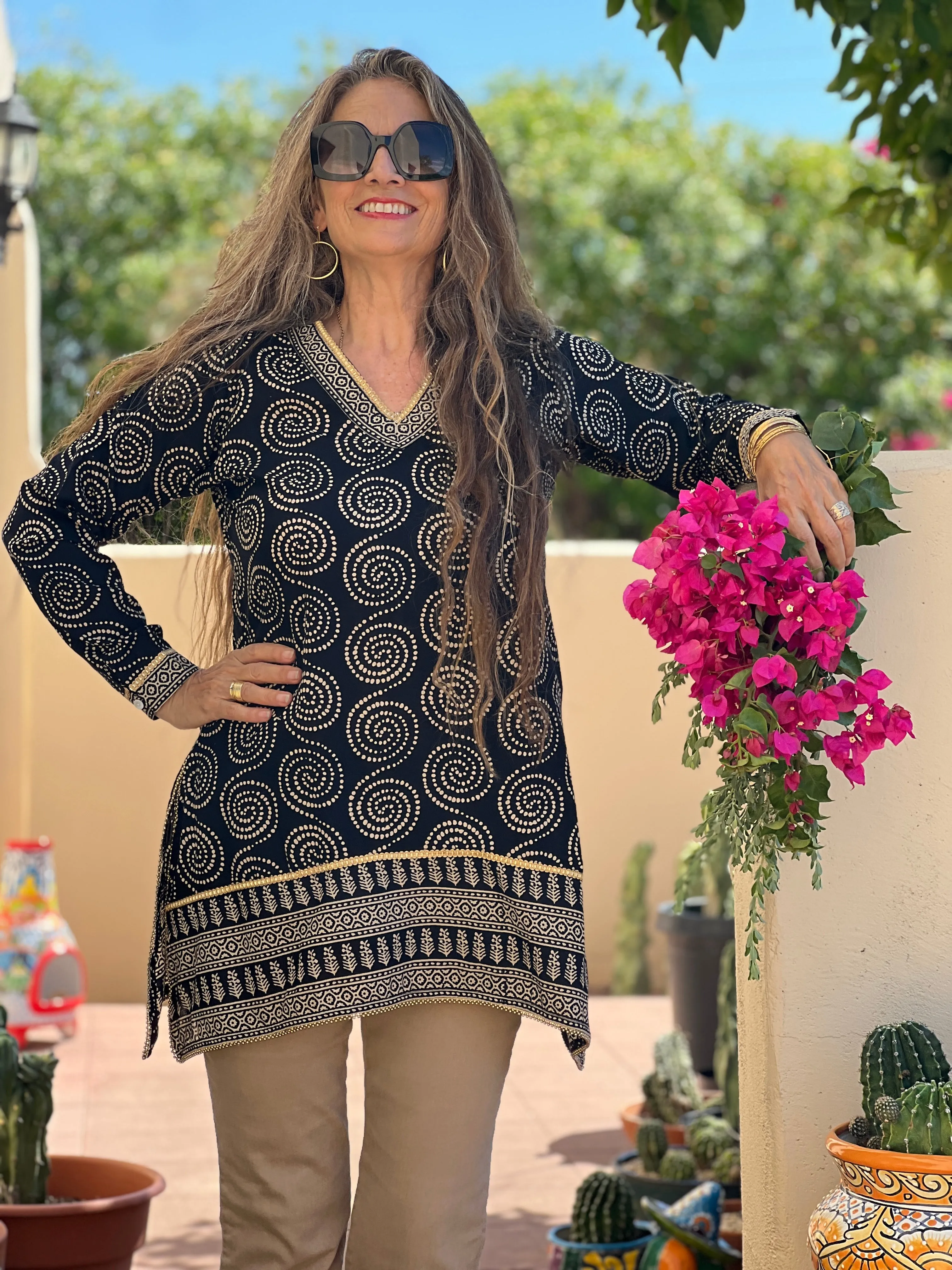 Karma Beaded Cotton Tunic