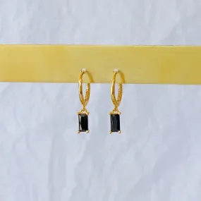 Little Loaf Huggie Earrings - Gold & Black