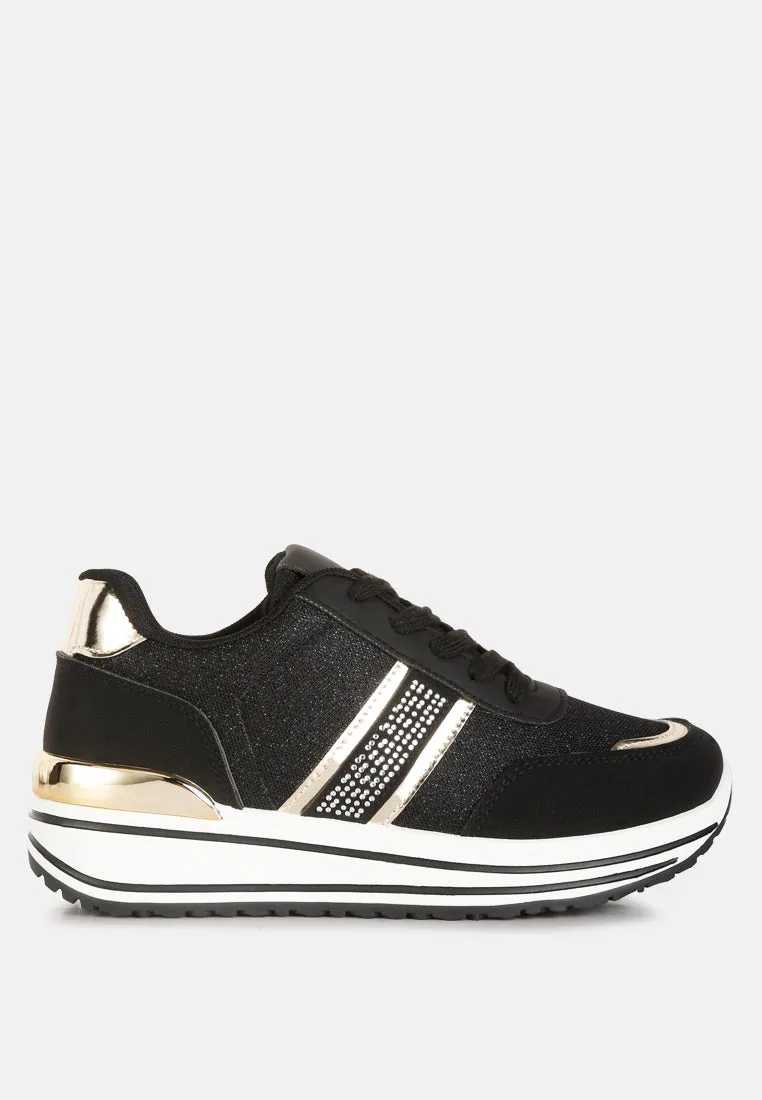 Mailys Metallic Panel Platform Sneakers