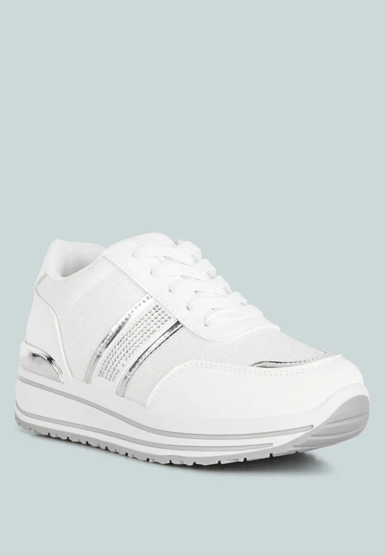 Mailys Metallic Panel Platform Sneakers