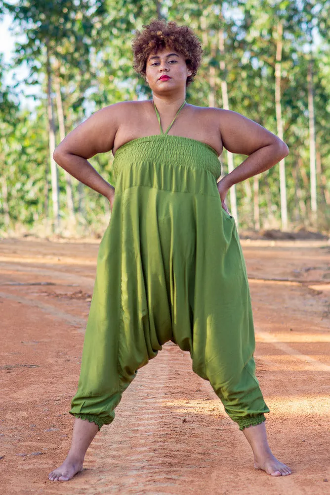 Plus Size Olive Green Classic Pants