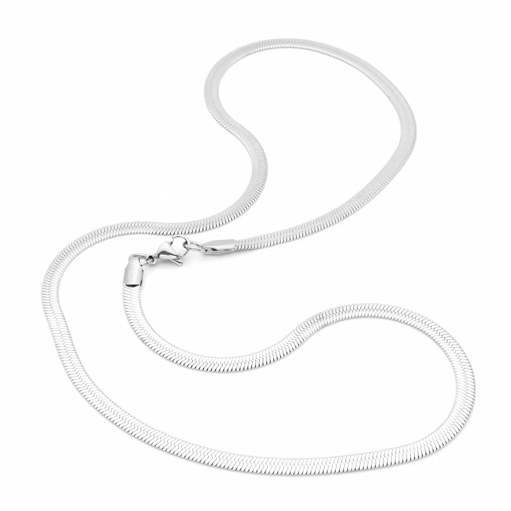 Stainless Steel 4mm Herringbone Chain Necklace