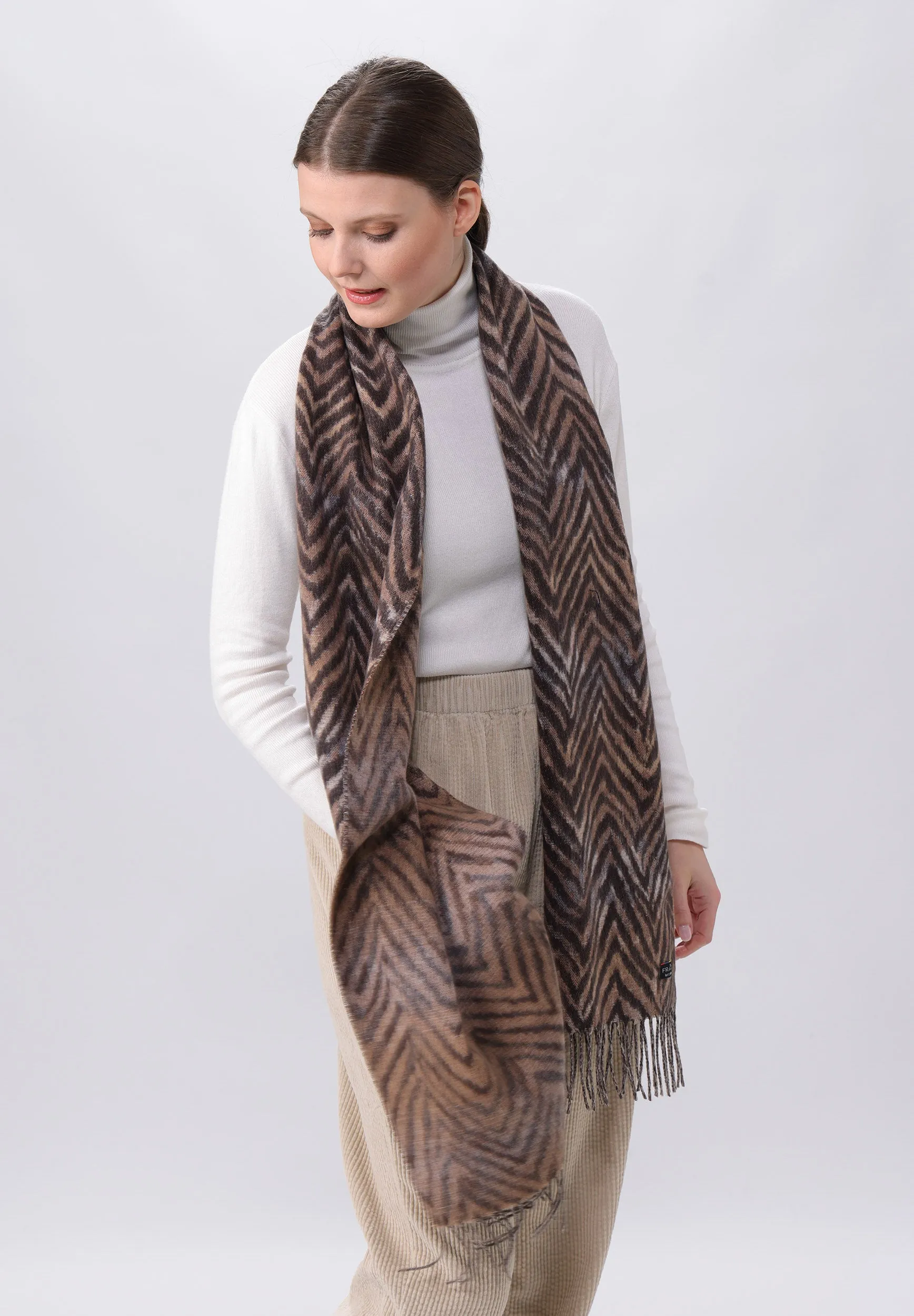 Sustainability Edition Zebra Herringbone Recycled Scarf