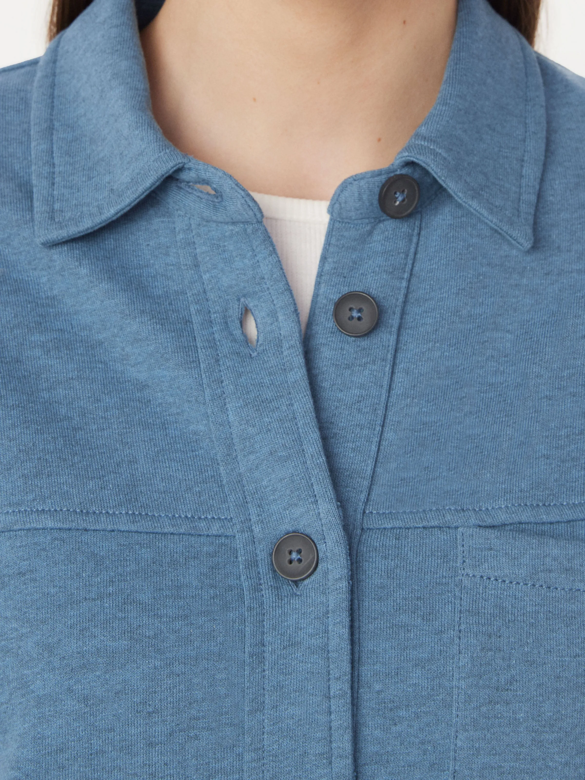 The French Terry Overshirt in Coronet Blue