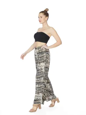 Tianello "Cleo" Print Washable Silk "Palazzo" Pant