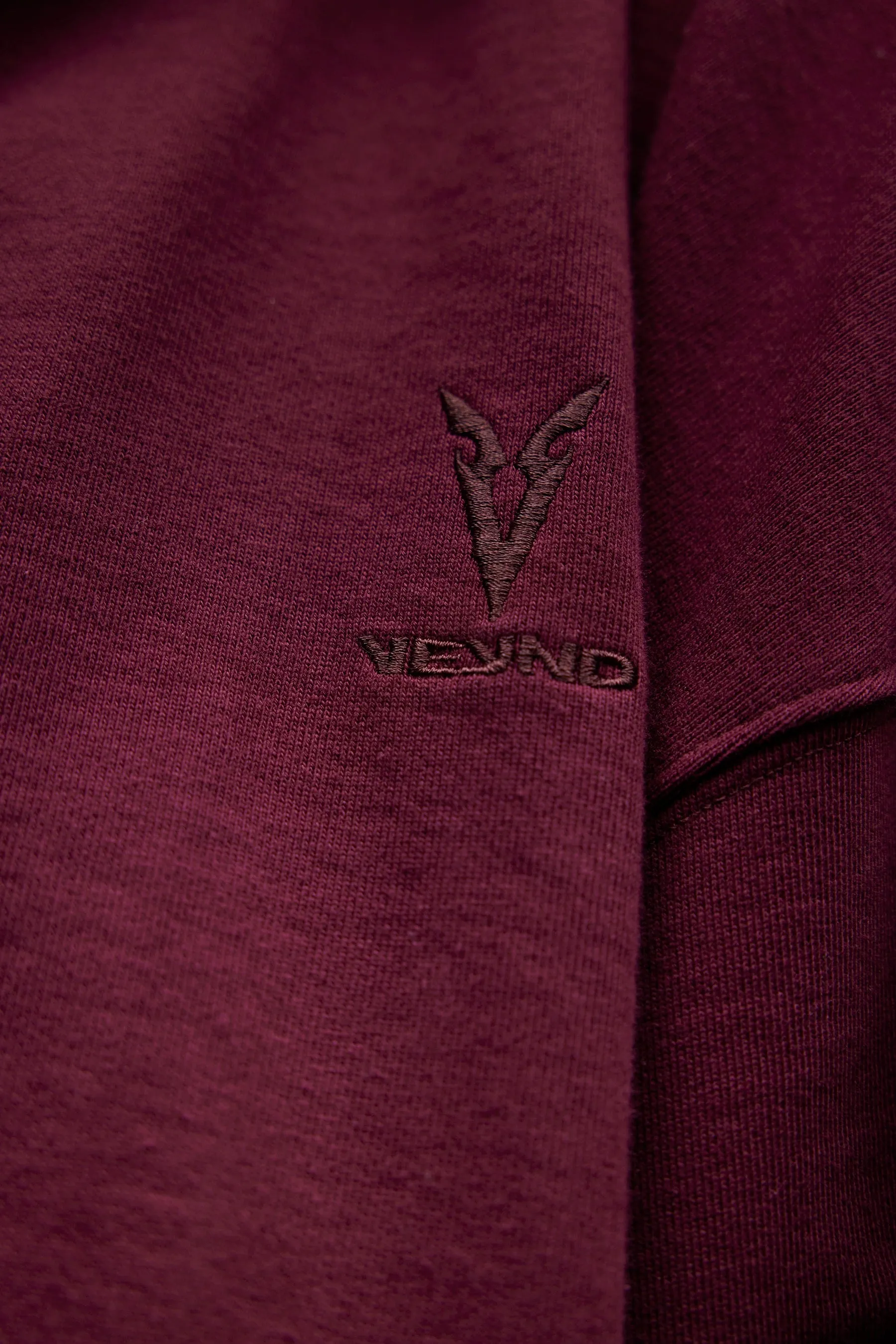 V_LYFE420 BOXY ZIP HOODIE - Burgundy