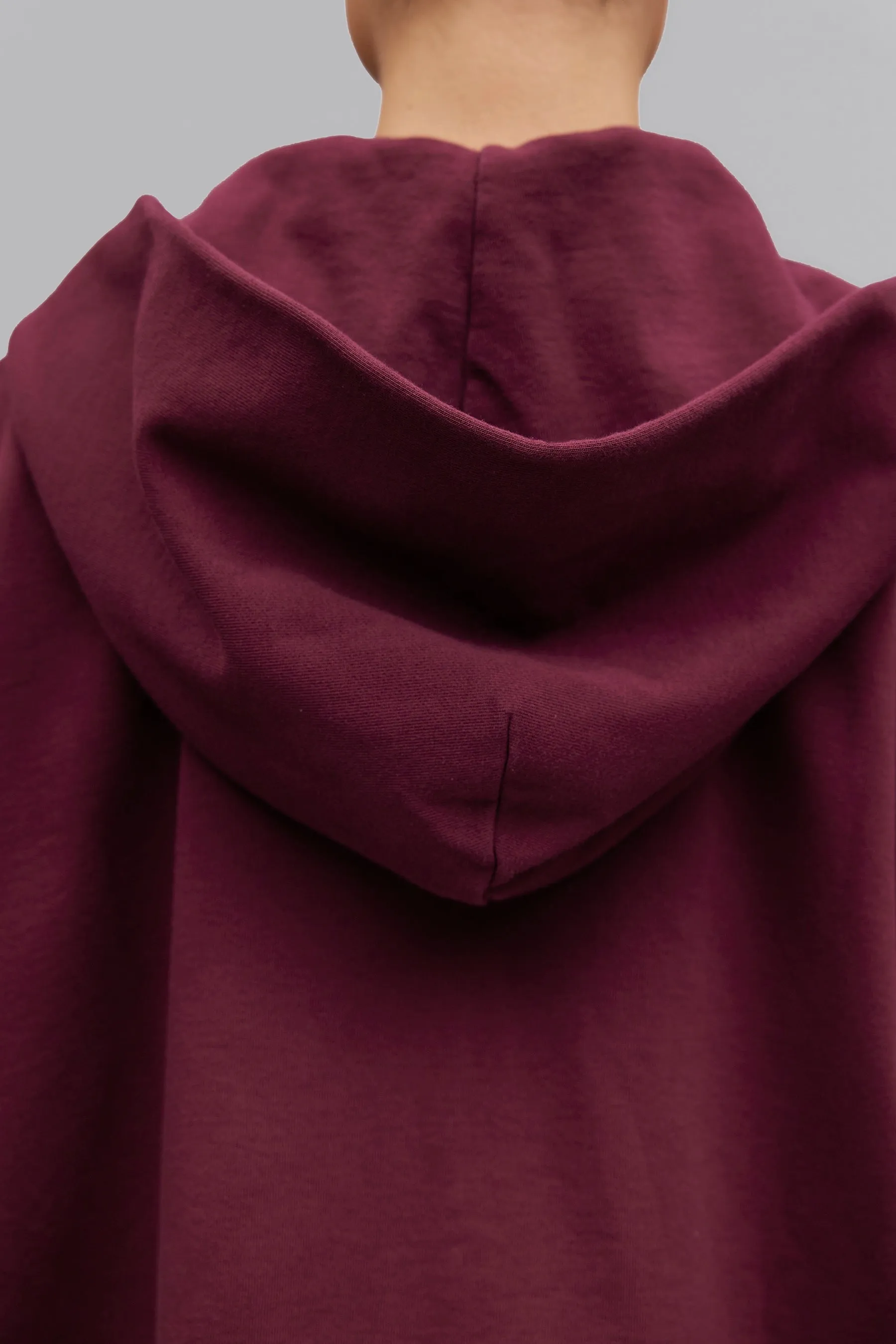 V_LYFE420 BOXY ZIP HOODIE - Burgundy