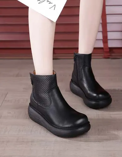 Winter Autumn Retro Wedge Winter Boots