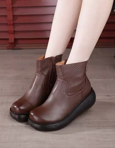 Winter Autumn Retro Wedge Winter Boots